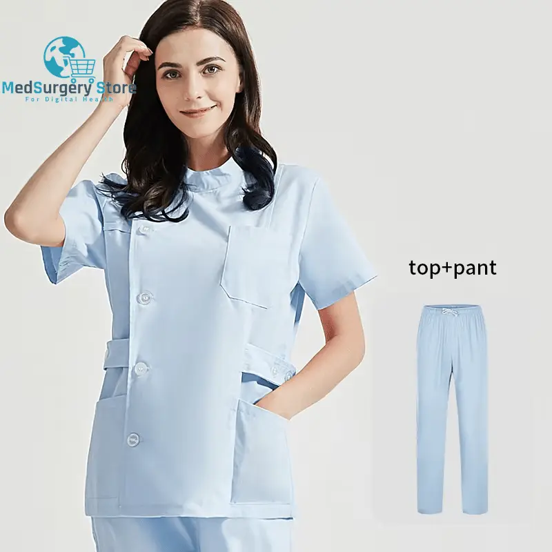 Niaahinn Health Services Scrubs Set Uniforms V-Neck Beauty Salon Work Uniform Women Sets Pet Grooming Institution Scrubs Coat