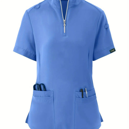 Stretchy Comfort Nurse Top - Soft, Breathable, Zipper Front, Short Sleeve, Relaxed Fit Health Care Uniform for Women - Ideal for Medical ProfessionalsMedSurgery Store For Digital HealthMedSurgery Store For Digital Health601099564070018 - Light Blue - S(4)Light BlueS(4)Stretchy Comfort Nurse Top - Soft, Breathable, Zipper Front, Short Sleeve, Relaxed Fit Health Care Uniform for Women - Ideal for Medical Professionals