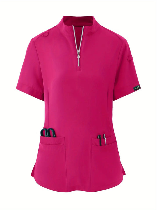 Stretchy Comfort Nurse Top - Soft, Breathable, Zipper Front, Short Sleeve, Relaxed Fit Health Care Uniform for Women - Ideal for Medical ProfessionalsMedSurgery Store For Digital HealthMedSurgery Store For Digital Health601099564070018 - Navy Blue - S(4)Navy BlueS(4)Stretchy Comfort Nurse Top - Soft, Breathable, Zipper Front, Short Sleeve, Relaxed Fit Health Care Uniform for Women - Ideal for Medical Professionals
