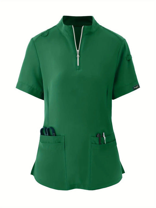 Stretchy Comfort Nurse Top - Soft, Breathable, Zipper Front, Short Sleeve, Relaxed Fit Health Care Uniform for Women - Ideal for Medical ProfessionalsMedSurgery Store For Digital HealthMedSurgery Store For Digital Health601099564070018 - Navy Blue - S(4)Navy BlueS(4)Stretchy Comfort Nurse Top - Soft, Breathable, Zipper Front, Short Sleeve, Relaxed Fit Health Care Uniform for Women - Ideal for Medical Professionals