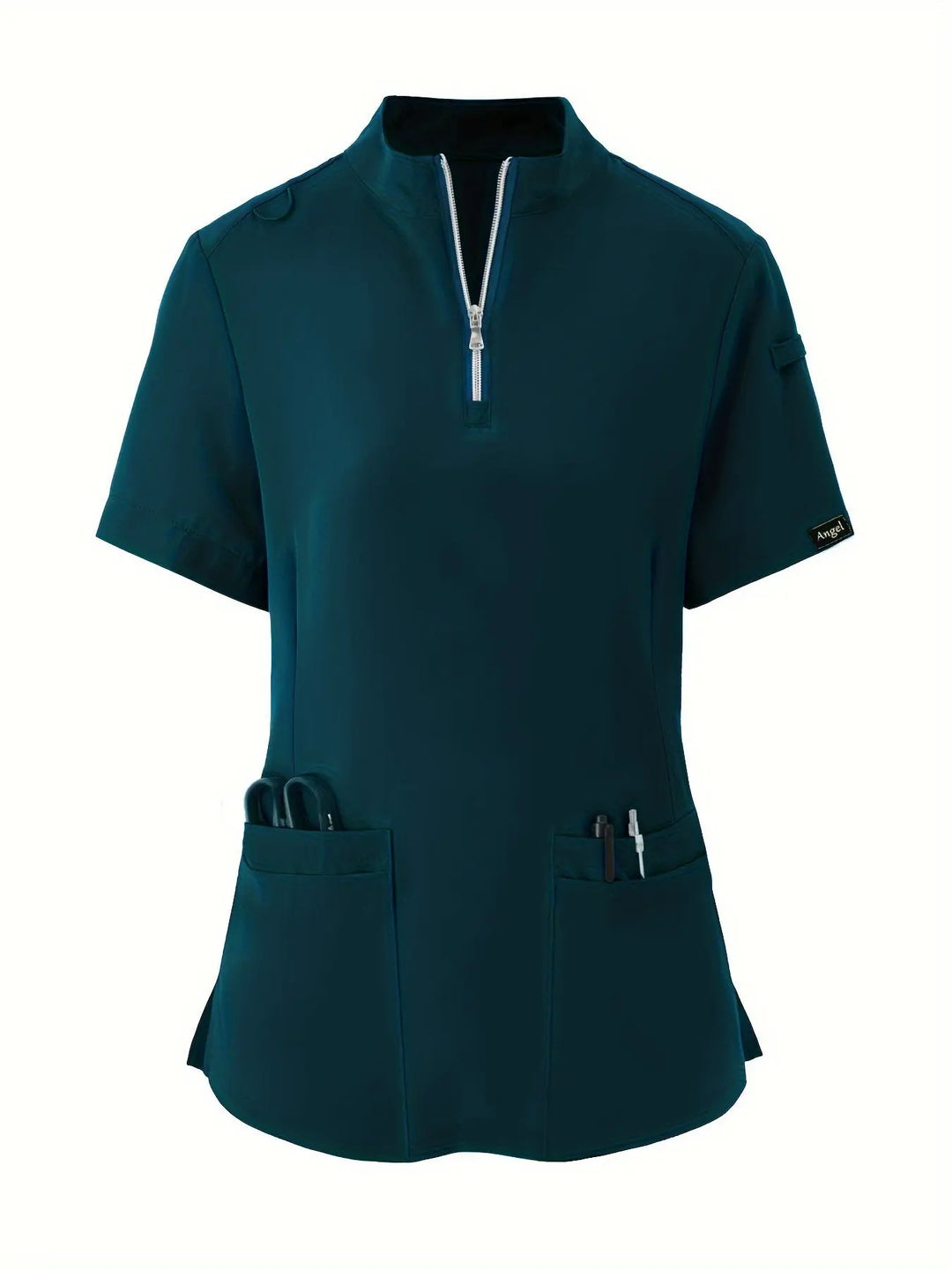 Stretchy Comfort Nurse Top - Soft, Breathable, Zipper Front, Short Sleeve, Relaxed Fit Health Care Uniform for Women - Ideal for Medical ProfessionalsMedSurgery Store For Digital HealthMedSurgery Store For Digital Health601099564070018 - Navy Blue - S(4)Navy BlueS(4)Stretchy Comfort Nurse Top - Soft, Breathable, Zipper Front, Short Sleeve, Relaxed Fit Health Care Uniform for Women - Ideal for Medical Professionals