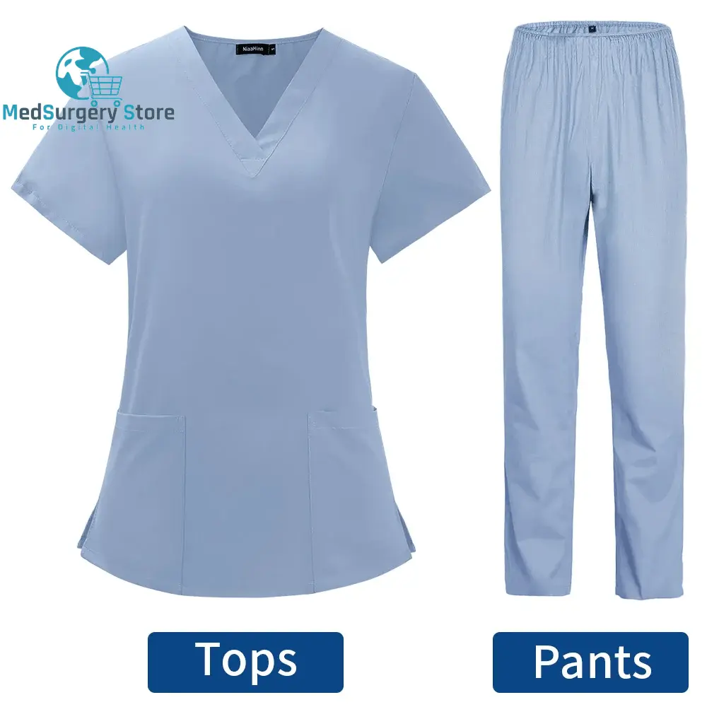 Pet Grooming Doctor Uniforms Non-Sticky Hair Nurse Women Thin and Light Fabric Medical Clothes for Summer Clinical Uniform Woman