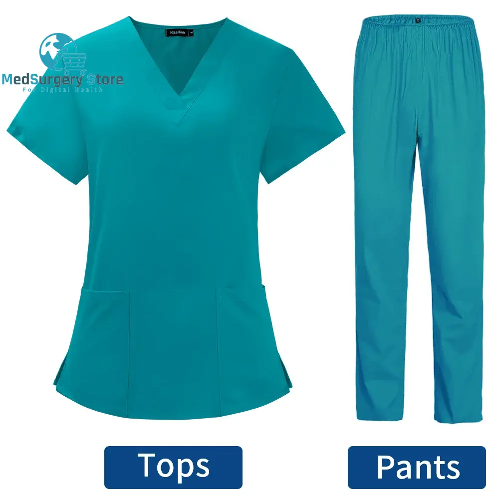 Pet Grooming Doctor Uniforms Non-Sticky Hair Nurse Women Thin and Light Fabric Medical Clothes for Summer Clinical Uniform Woman