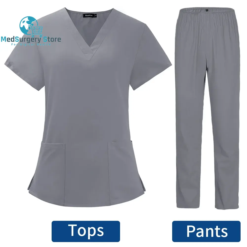 Pet Grooming Doctor Uniforms Non-Sticky Hair Nurse Women Thin and Light Fabric Medical Clothes for Summer Clinical Uniform Woman