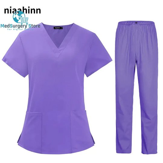 Pet Grooming Doctor Uniforms Non-Sticky Hair Nurse Women Thin and Light Fabric Medical Clothes for Summer Clinical Uniform Woman