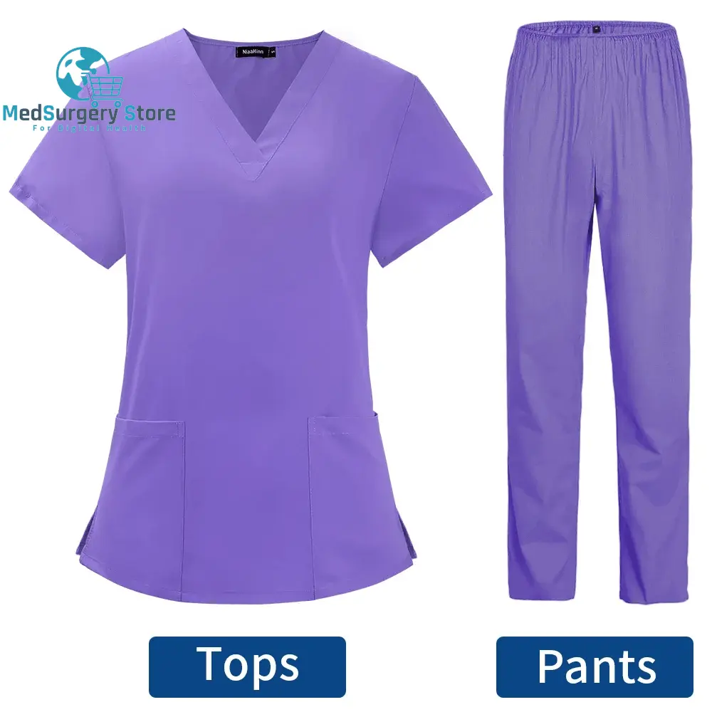 Pet Grooming Doctor Uniforms Non-Sticky Hair Nurse Women Thin and Light Fabric Medical Clothes for Summer Clinical Uniform Woman