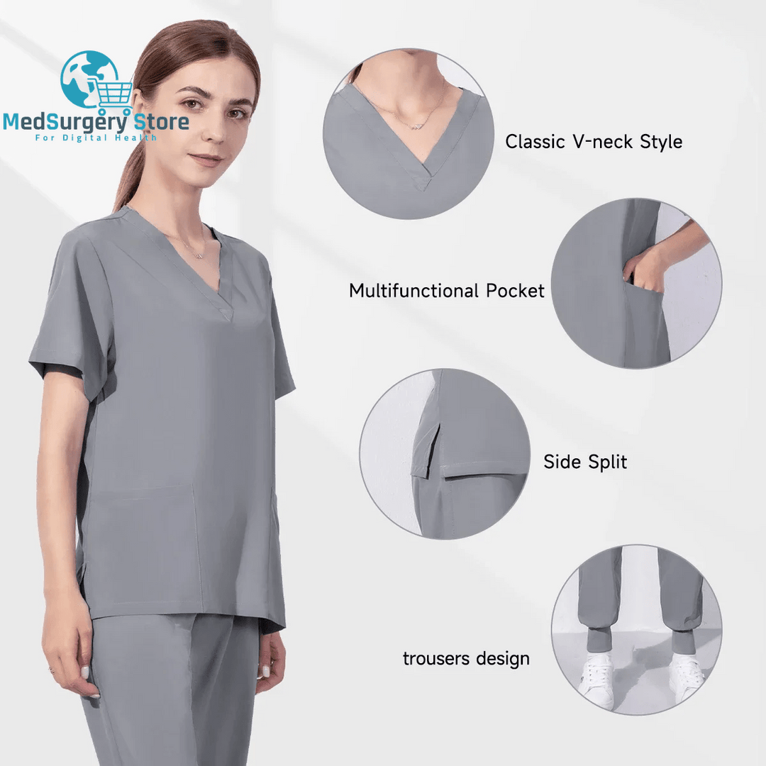 Wholesale Women Wear Scrub Suits Hospital Doctor Working Uniform Medical Surgical Multicolor Unisex Uniform Nurse Accessories