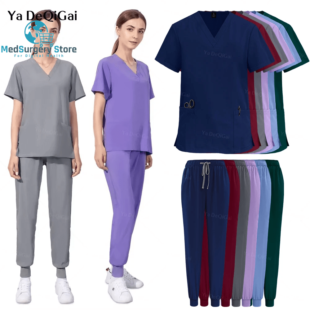 Wholesale Women Wear Scrub Suits Hospital Doctor Working Uniform Medical Surgical Multicolor Unisex Uniform Nurse Accessories