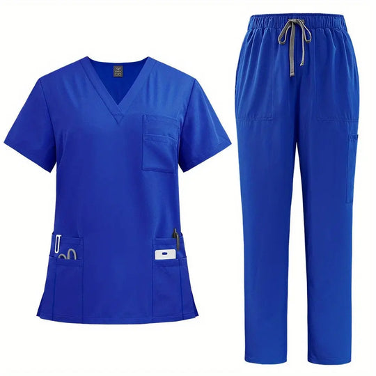 Women's Professional Medical Scrub Set - Comfort Fit, V - Neck Top with Pockets & Straight Leg Pants for Doctors and Nursesdsers - fulfillment - serviceMedSurgery Store For Digital Health601099614988804 - Black - SBlackSWomen's Professional Medical Scrub Set - Comfort Fit, V - Neck Top with Pockets & Straight Leg Pants for Doctors and Nurses