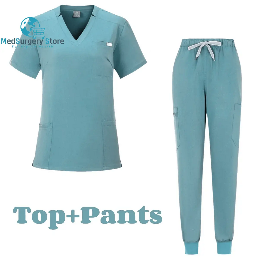 Short Sleeve Doctor Accessories Hospital Stylish Female Womens Stretch Medical Scrubs Nurse Uniform Medicals Spa Women Uniforms