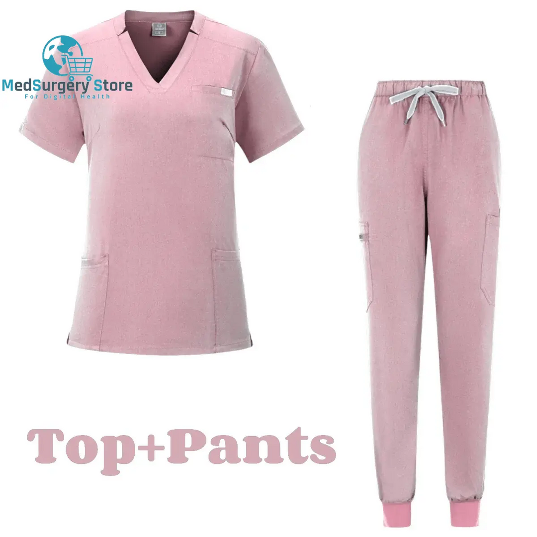Short Sleeve Doctor Accessories Hospital Stylish Female Womens Stretch Medical Scrubs Nurse Uniform Medicals Spa Women Uniforms
